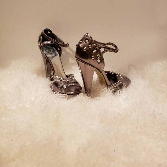 bebe silver leathers high heels shoes - Picture 3 of 4